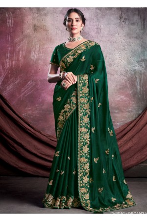 Green Silk Designer Saree 